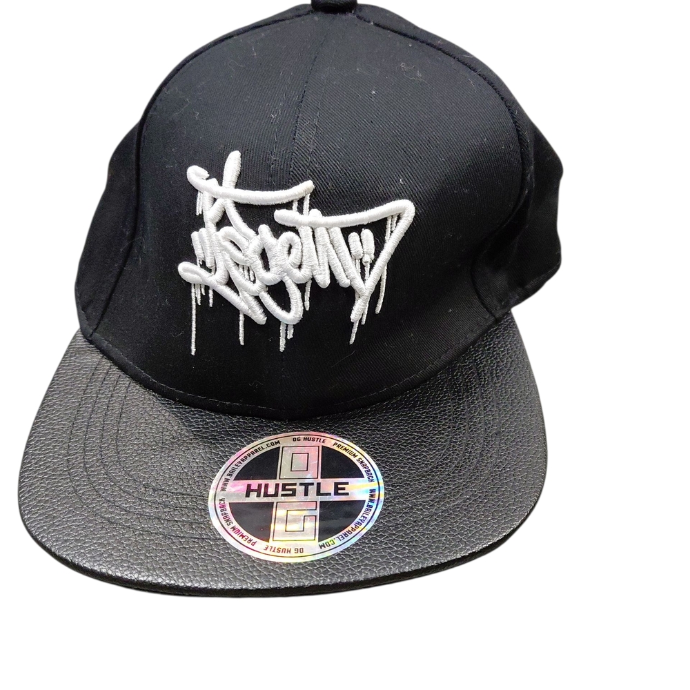 "Hustler" Hollywood Black Snapback Hat. Got bent. But looks fine while  its worn